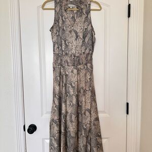 Sleeveless Snake Print Dress